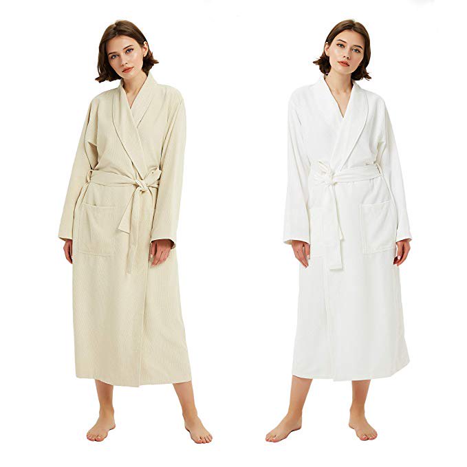 Freetree FREETREE Microfiber Waffle Weave Drying SPA Robe for Women