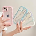 thumbnail image 5 of Wave Frame Clear Case for iPhone 11 6.1 inch Case Clear,Cute Wave Frame Slim Fit Shockproof Phone Bumper Cover Translucent Soft Pretty Anti-Scratch TPU Case - Purple, 5 of 13
