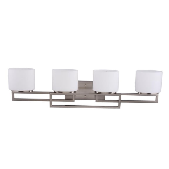 Home Decorators 4-Light Brushed Nickel Vanity Bath Light 1002230849