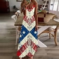 thumbnail image 2 of Cmfcve Patriotic Dress for Women Sleeveless Deep-V Neck Summer Maxi Dress Flowy A-Line Beach Vacation Outfit, 2 of 5