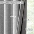 thumbnail image 4 of Bazaahm Linen Full Blackout Curtain Panels Grey Solid Window Drapes for Bedroom Farmhouse Living Room, Grommet Top, 95"L x 52"W 2pcs, 4 of 6