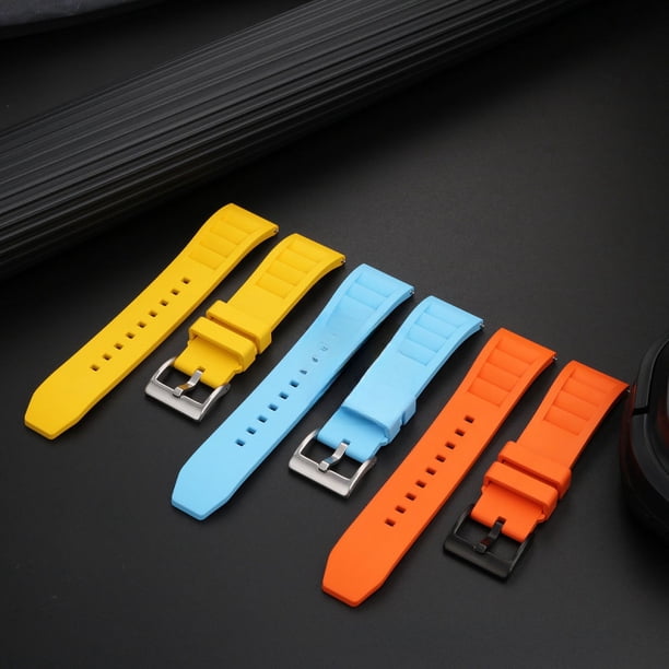 Correa de reloj de caucho fluorado universal adecuada para varios estilos de relojes, correa intercambiable de 20 a 22 mm
