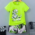 thumbnail image 3 of WOYY Little Boys Outfits 2Pcs Casual Short Sleeve Graphic T-Shirt Shorts Set, Sizes 5-6, 3 of 3