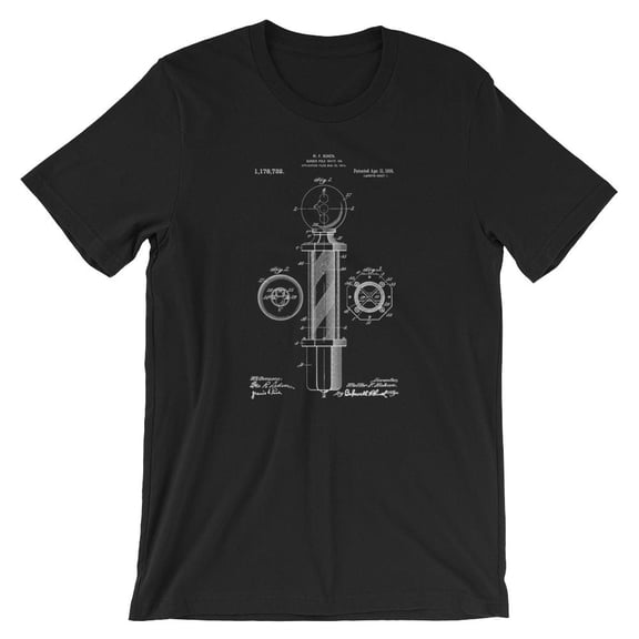 Mighty Circus Barber Pole Patent T-Shirt - Black, Large