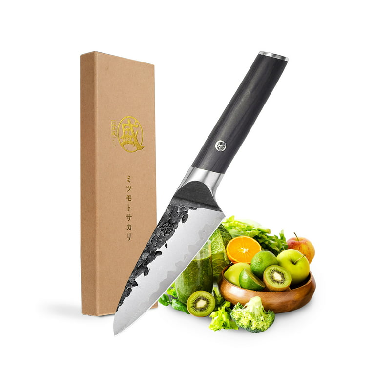 MITSUMOTO SAKARI Japanese Chef Knife，4.5 inch High Carbon Stainless Steel Paring  Knife 