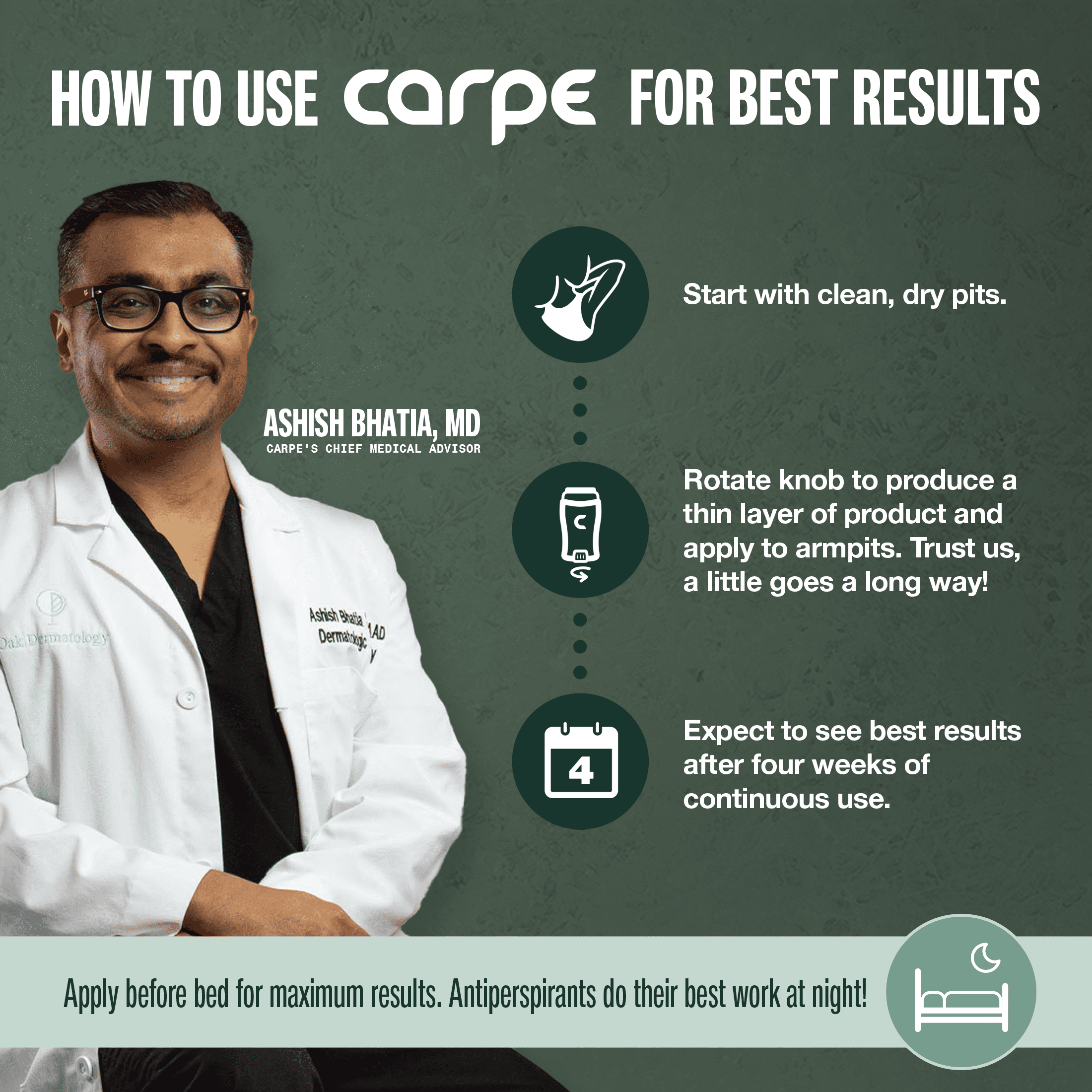 Carpe Underarm Antiperspirant and Deodorant for Women and Men, Original Eucalyptus, 1.69 fl oz