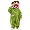 thumbnail image 2 of lcziwo Big Mouth Monster Onesie Teen Funny Unisex Toddler Fuzzy Pajamas Soft Plush One Piece Jumpsuits Winter Thermal Loungewear Green,11-12 Years, 2 of 6