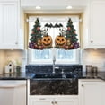 thumbnail image 5 of Yayeee Kitchen Curtains Light Filtering 27"x24" Rod Pocket Short Cafe Window Panel, Cartoon Halloween Trees, 5 of 7