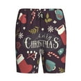 thumbnail image 4 of Naloa Merry Christmas Men's Short Pajama Pants, Lounge Comfort Shorts with Elasticized Waistband and Side Pockets - 3X-Large, 4 of 9