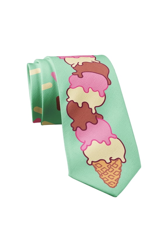 Ice Cream Tie Funny Sweet Treat Graphic Novelty Necktie