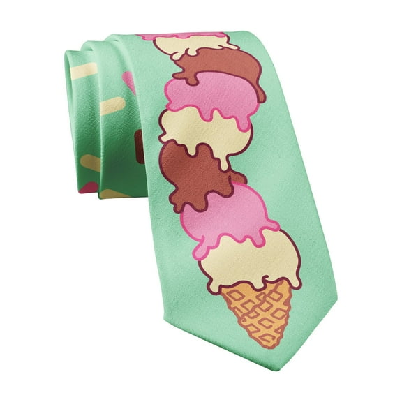 Ice Cream Tie Funny Sweet Treat Graphic Novelty Necktie