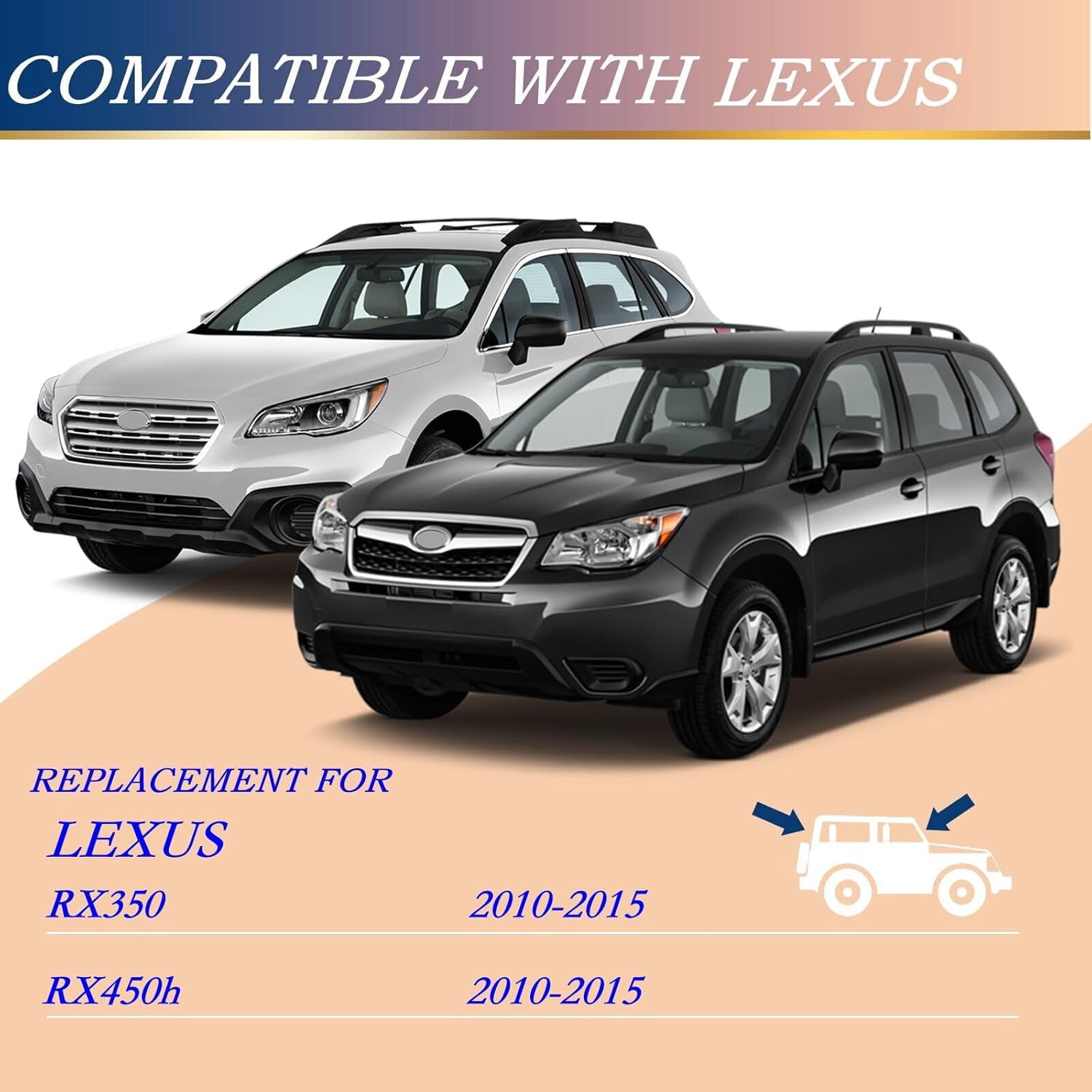 3 wipers Replacement for Lexus RX350 2010-2015,Lexus RX450h 2010-2015,Windshield Wiper Blades Original Equipment Replacement - 26"/22"/16" (Set of 3) U/J HOOK