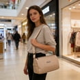 thumbnail image 5 of EDhome Casual Minimalist Canvas Tote Bag, Lightweight Durable Canvas Adjustable Strap, Convertible Stylish Crossbody Shoulder Bag for Outdoor Daily Travel Use, Khaki, 5 of 6
