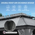 thumbnail image 4 of Mondawe 14'×20' Upgraded Metal Hardtop Gazebo: Drainage, Double Galvanized Roof, Curtains & Netting，Gray, 4 of 9