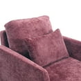 thumbnail image 6 of MAYEERTY Wood Frame Armchair, Modern Accent Chair Lounge Chair Tufted Club Chair, Mid Century Modern Arm Chairs with Studded, Solid Wood Frame, for Bedroom, Reading(Wine red Chenille), 6 of 20