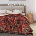 thumbnail image 5 of Heriz Antique Vintage Boho Persian Carpet Flannel Fleece Throw Blankets 50"X40" Lightweight Fluffy Winter Fall Blanket Cozy Soft Fuzzy Plush Home Decor for Couch Bed Sofa Bedroom Living Room Travel, 5 of 6