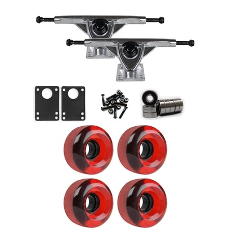 RKP Raw Longboard Trucks Wheels Package 62mm x 38mm 83A 186C Red Clear price history on PriceWatchPro