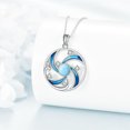 thumbnail image 3 of Wave Necklace Sterling Silver Larimar Pendant Ocean Jewelry for Women Birthday, 3 of 5