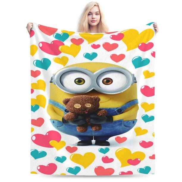 Manta de Minions, manta de felpa grande súper suave y esponjosa para niños, niñas y adultos jóvenes, manta de franela cálida y acogedora para sala de estar, sofá cama para todas las estaciones, 40 x