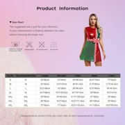 Eandarui Women's Christmas Sequins Bowknot Adorned Elf Costume Dress Mrs Santa Claus Party Outfit Red XL