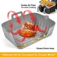 thumbnail image 4 of Silicone Air Fryer Liners for Ninja Dual 8QT, 2 Pcs Rectangle Reusable Liners for DZ201 DZ401, Food Grade Non-Stick Airfryer Accessories, 4 of 10