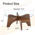 thumbnail image 4 of Noble House 31.5" Round Tempered Glass Coffee Table,Fan-Shaped Bracket,Walnut, 4 of 10