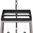 Ceybo 3 Light Geometric Distressed Woodgrain Standard Lantern Pendant