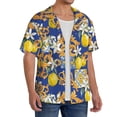 thumbnail image 4 of Gaeub Sicilian Style Men's Lapel Short Sleeve Shirt, Relaxed Fit Shirt, Soft and Breathable for Outdoors Party Travel - Large, 4 of 7
