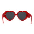 thumbnail image 3 of Womens Oversize Iconic Thick Plastic Arm Heart Sunglasses Red Black, 3 of 4