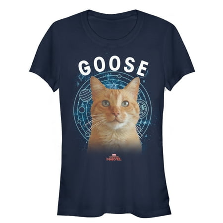 Marvel Juniors' Captain Marvel Planet Goose Cat T-Shirt