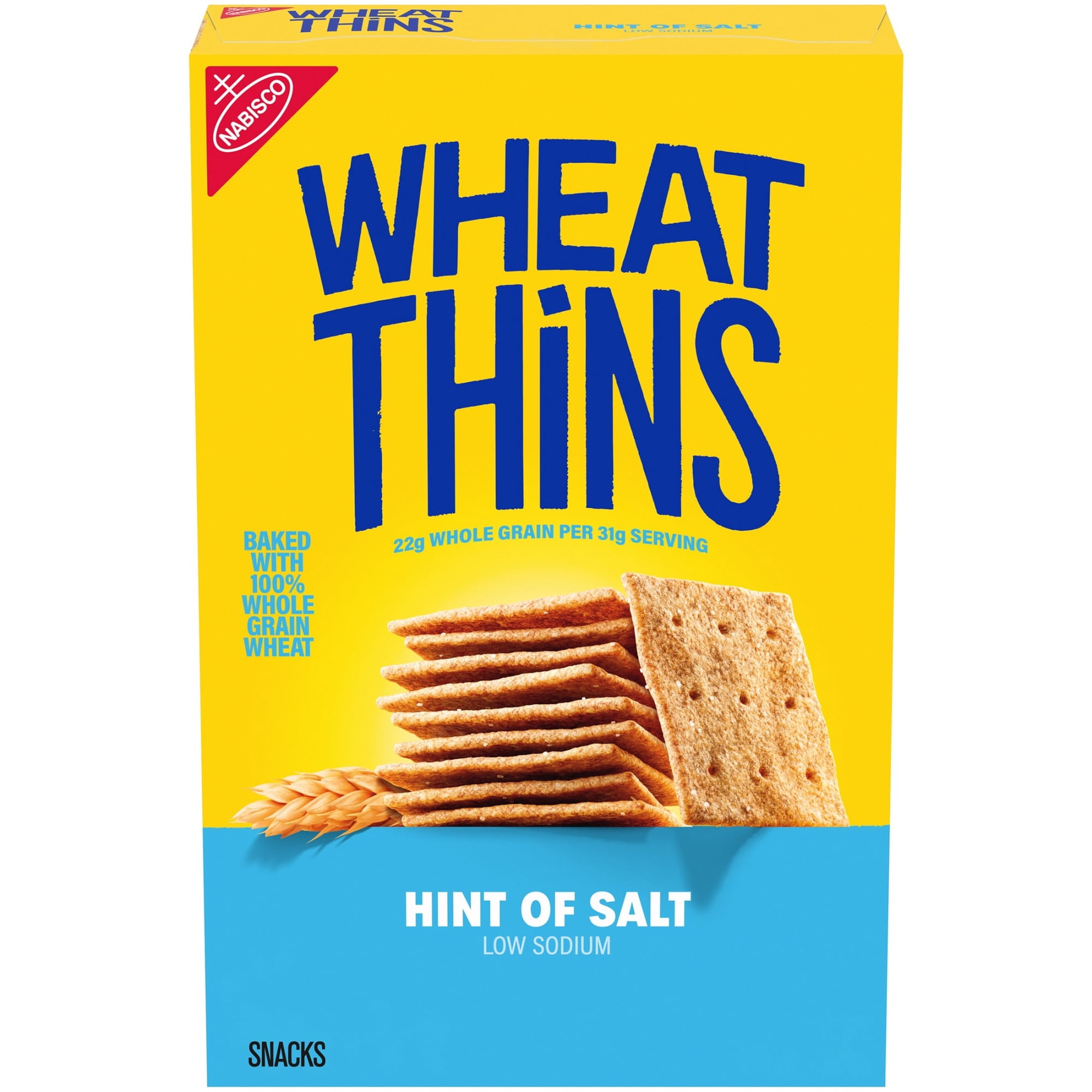 WHEAT THINS Hint of Salt Low Sodium Snacks, Whole Grain Wheat Crackers, Snack Crackers, 8.5 oz