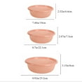 thumbnail image 3 of Round Plastic Hollow Washing Basket Set | Drain Sieve Storage Organizers | 3-Piece Multipurpose Kitchen Fruit Vegetable Colanders | Space-Saving Design | Pink Blue Beige | 9.9 x 8 cm, 3 of 6