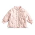 thumbnail image 2 of Xdegoge Toddler Girls Quilted Jacket Kids Lightweight Puffer Coat Button Down Long Sleeve Winter Fall Warm Outerwear, Size 3-4T, 2 of 6