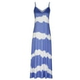 thumbnail image 4 of Usmixi Womens Dresses Sleeveless V-Neck Striped Print Casual Long Summer Dress Beach Vacation Spaghetti Strap Plus Size Long Dresses Blue XXXXXL Up to 65% off, 4 of 7