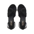 thumbnail image 3 of Sandalias de tacón corrido y plataforma con diseño de nudo y correa ajustable de unicolor para mujer, 3 of 5