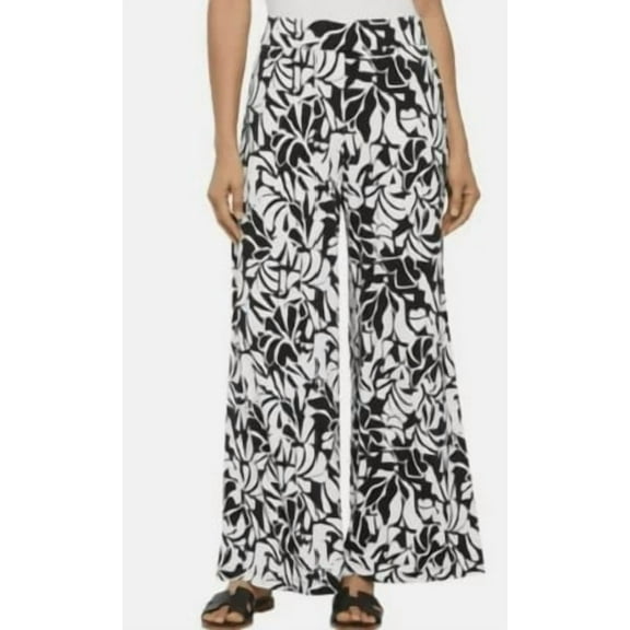 Three Dots Women's Pull-On Pant Print (Black and White)