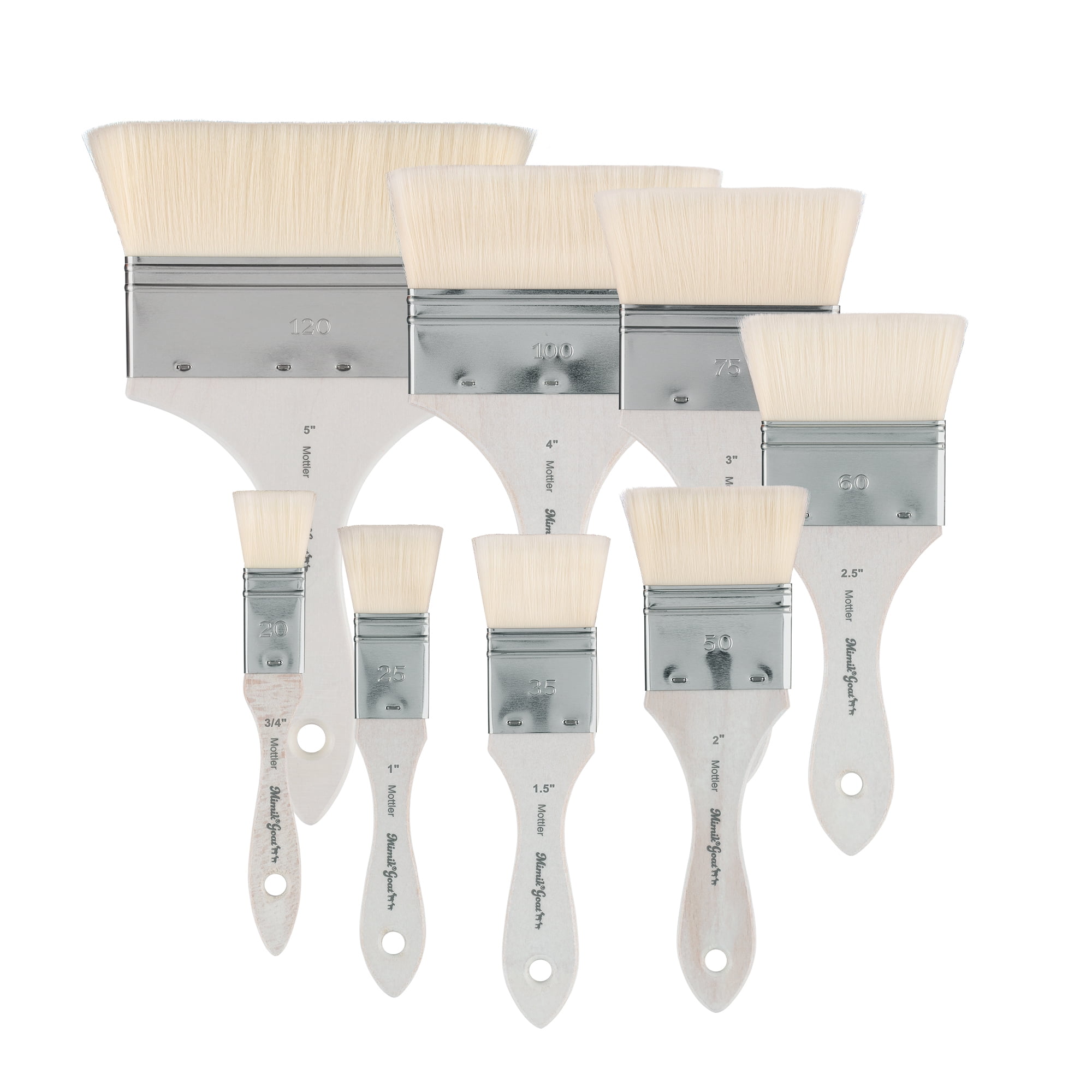 Creative Mark Mimik Synthetic Goat Hair Mottler Paint Brush 1" - Short Handle Flat Watercolor Brush- Soft, Absorbent, Synthetic Paint Brush for Watercolor, Oil & Acrylic- Rust-Proof Ferrule- Handmade