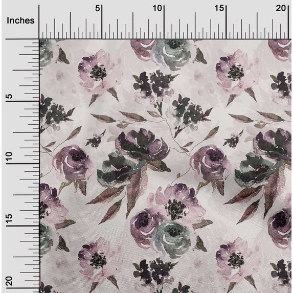 oneOone Silk Tabby Ivory Fabric Flower Sewing Fabric By The Yard Printed Diy Clothing Sewing Supplies 42 Inch Wide