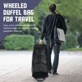 thumbnail image 6 of DAKOMM 90L Extra Large Rolling Duffle Bag with Wheels, 34 Inch Travel Luggage - Waterproof Collapsible Design w/Shoulder Straps & Hiden Backpack Straps, Luggage or Backpack for Sports, Weekend Trips, 6 of 8