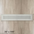 thumbnail image 4 of Washable Skid-Resistant Runner Rug, Trellis Border , Light Grey and White , 30" x 144", 4 of 9
