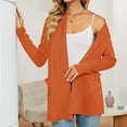 thumbnail image 4 of WTOBBY Women's Lightweight Cardigan Sweater Open Front Long Sleeve Thin Knit Jacket Casual Loose Fit Cover Up with Pockets Breathable Layer for Spring Fall,Orange XL, 4 of 7