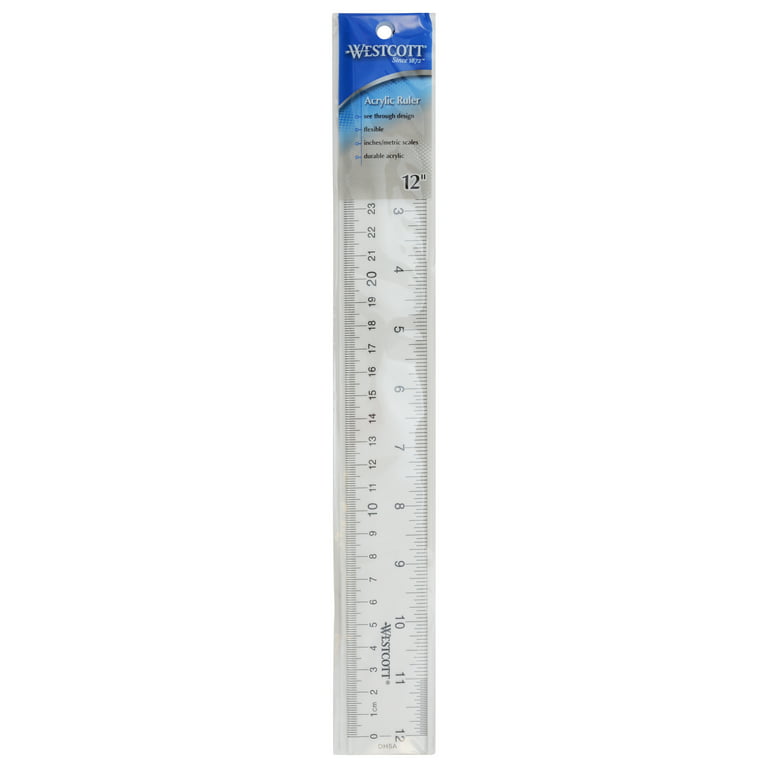 4 PCS Ruler 12 Inch, Ultra Clear Plastic Rulers, Transparent Acrylic Ruler  with Inches and Centimeters, Professional 12 Inch Ruler for School, Sewing,  Office, Rulers for Kids 