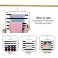thumbnail image 2 of Multi Pants Trousers Hangers Smart Closet Saver Pack of 4 – Heavy-Duty Chrome Steel 360° Swivel Hook, Space Saving Multiple Trouser Slack Pant Hanger 5 Tier for Wardrobe Organization, 2 of 5