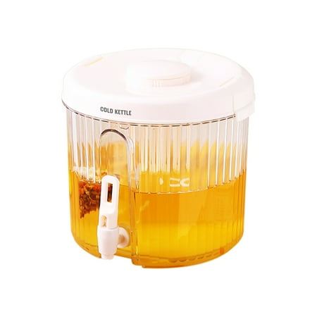 

Fuieoe Home Decor 4L Large Capacity Plastic Beverage Dispenser Drink Dispenser With Tap Ice Lemonade Juice Container With Lid Fruit Teapot Lemonade Milk Bucket Drink Container