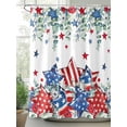 thumbnail image 4 of 4th of July Shower Curtain, Patriotic Stars Stripes Shower Curtains Set with Hooks, Eucalyptus Leaves Independence Day Waterproof Fabric Bathroom Curtains Decor Home Accessories,72 X 72 Inch Long, 4 of 8