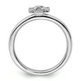 thumbnail image 6 of White Topaz Sterling Silver Rhodium Cross Ring, 6 of 6