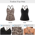 thumbnail image 4 of RELLECIGA Women's V Neckline Tankini Top Bathing Suits Ruched Swimwear, 4 of 11