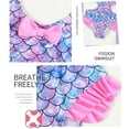thumbnail image 6 of GYRATEDREAM Toddler Baby Girls One Piece Swimsuits Kids Mermaid Scale Print Quick Dry Cut Out Beach Bathing Suit Beach Swimwear for 2-7 Years, 6 of 8