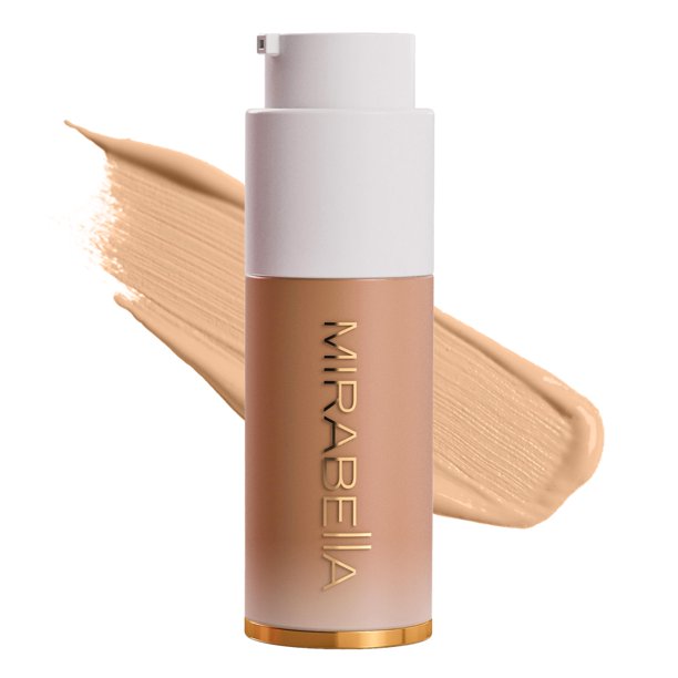 Mirabella Invincible For All HD Liquid Foundation - Maquillaje facial líquido de completa antienvejecimiento - Base hidratante y ligera para todo tipo de piel (Medio M150)