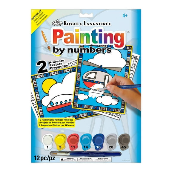 Royal & Langnickel(R) My First Paint By Number Kit 2/Pkg-Airplane & Helicopter